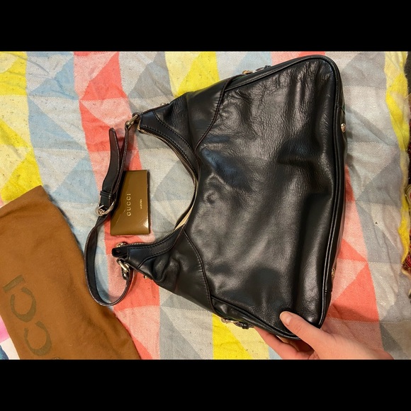 Gucci Horsebit Hobo Bag Black Leather and Gucci Web detail - Picture 15 of 16